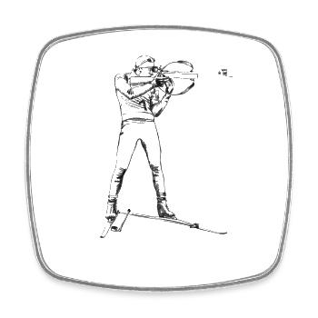 biathlon - Square fridge magnet - white - Front