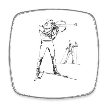 biathlon - Square fridge magnet - white - Front