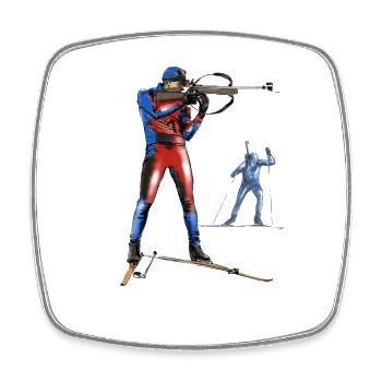 biathlon - Square fridge magnet - white - Front