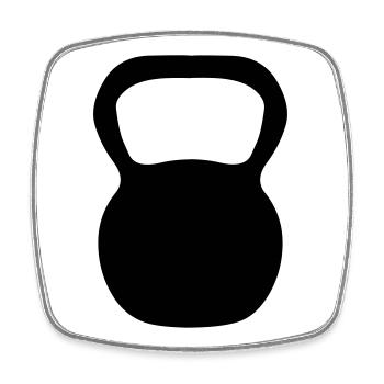 Kettle Bell - Square fridge magnet - white - Front