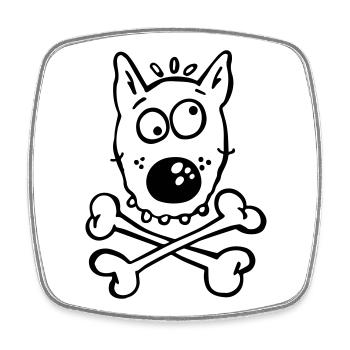 Piraten Hund - Viereckiger Kühlschrankmagnet - Weiß - Vorne