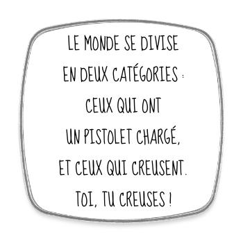 Cinéma / Citation / Série télé / Geek - Magnet carré - blanc - Devant