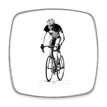 racing bicycle - Square fridge magnet - white - Front