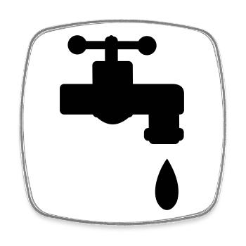 water - Square fridge magnet - white - Front