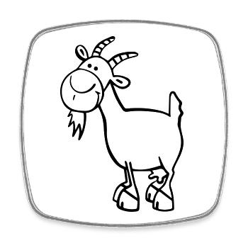Funny Goat - Square fridge magnet - white - Front