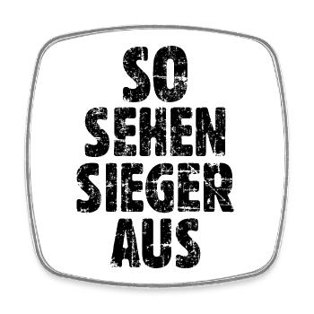 So sehen Sieger aus (Vintage/Schwarz) - Viereckiger Kühlschrankmagnet - Weiß - Vorne