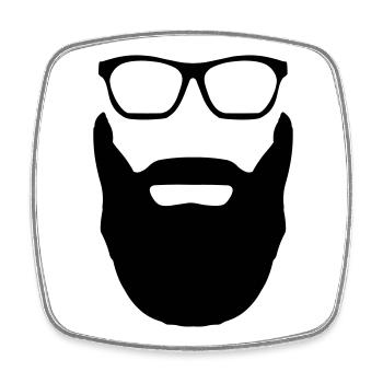 Beard And Glasses - Square fridge magnet - white - Front