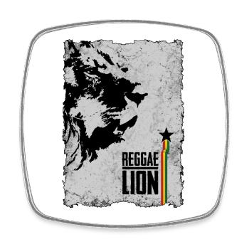 reggae lion2 - Square fridge magnet - white - Front