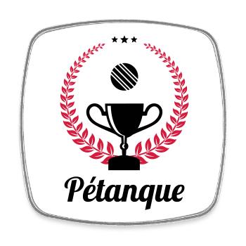 Petanque / Boules / Sport / Spiel - Viereckiger Kühlschrankmagnet - Weiß - Vorne