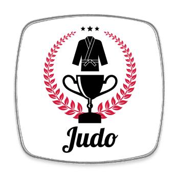 Judo / Judoka / Sport / Fight / Fighter / Strong - Square fridge magnet - white - Front
