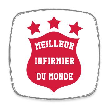 Infirmière / Infirmier / Hôpital / Médecine / - Magnet carré - blanc - Devant