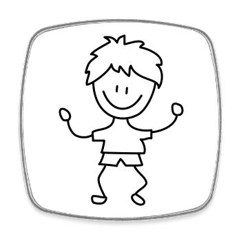 boy - Square fridge magnet - white - Front