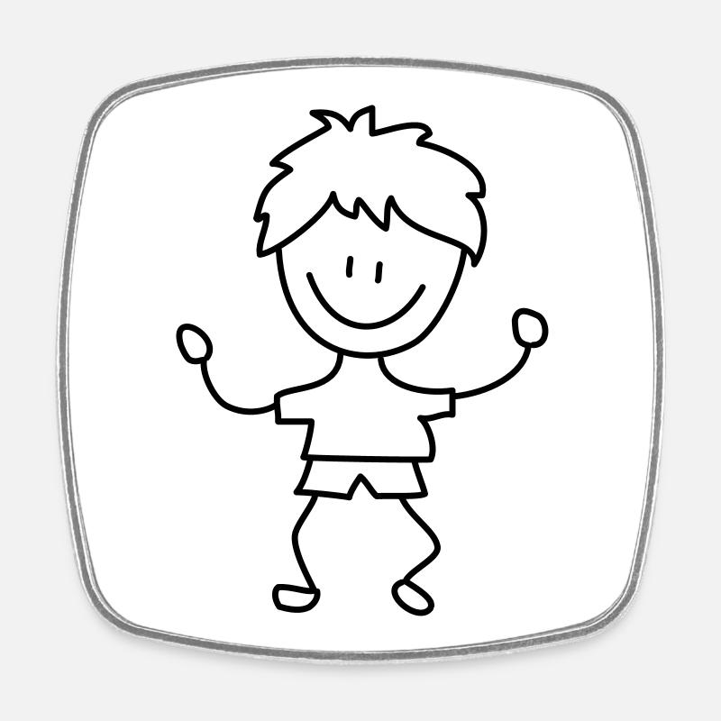 enfant - Magnet carré - blanc
