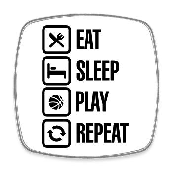 Eat Sleep Basketball Repeat - Square fridge magnet - white - Front