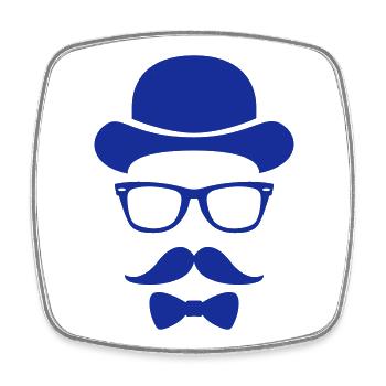 bräutigam hipster junggeselle - Viereckiger Kühlschrankmagnet - Weiß - Vorne