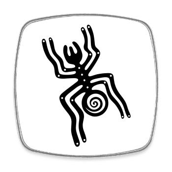 Les lignes de Nazca, l'araignée - Magnet carré - blanc - Devant