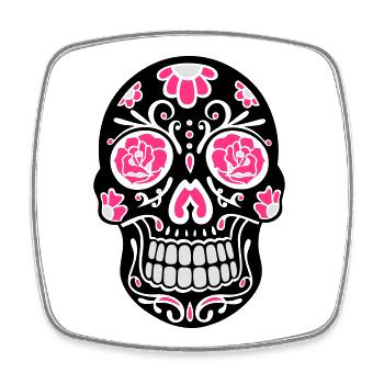 Totenkopf, Totenschädel, sugar skull - Viereckiger Kühlschrankmagnet - Weiß - Vorne