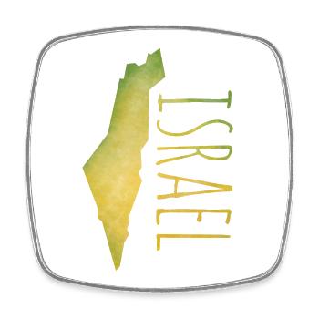 Israel - Square fridge magnet - white - Front