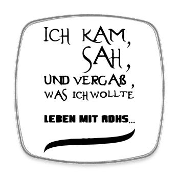 Leben mit ADHS Geschenk - Viereckiger Kühlschrankmagnet - Weiß - Vorne