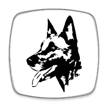 Malinois head - Square fridge magnet - white - Front