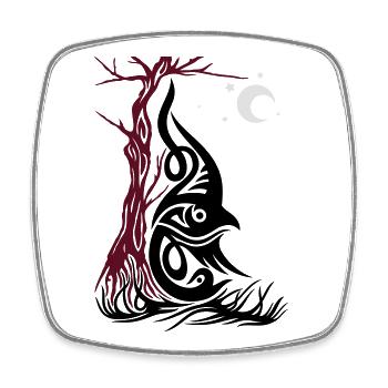 Pagan Art, Green Man, Fantasy Dwarf - Square fridge magnet - white - Front