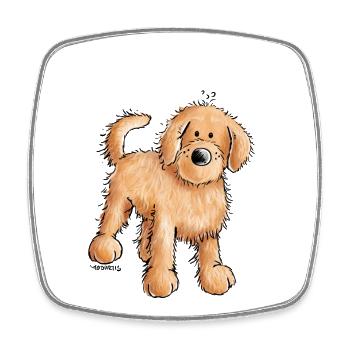 Doodle Love - Goldendoodle - Dog - Gift - Square fridge magnet - white - Front