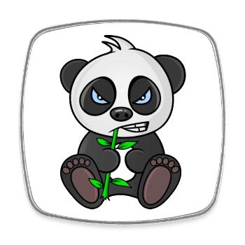grumpy panda, panda bear, mad panda, for babies - Square fridge magnet - white - Front