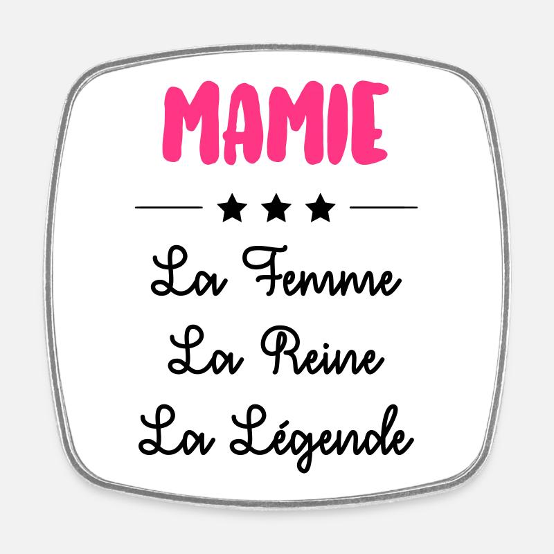 Mamie / Mamy / Grand Mere / Grand-Mère / Bébé - Magnet carré - blanc