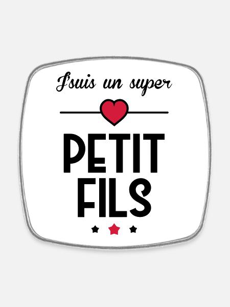 Petit Fils Enfant Bébé Famille Naissance Noël - Square fridge magnet - white