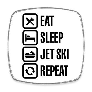 Eat Sleep Jet Ski Repeat Jet Jet Water Vélos - Magnet carré - blanc - Devant