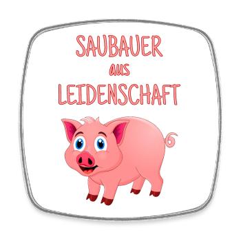 clean farmer, pig farmer, farmer, animal husbandry - Square fridge magnet - white - Front