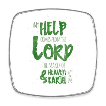 My Help Comes From The Lord - Viereckiger Kühlschrankmagnet - Weiß - Vorne