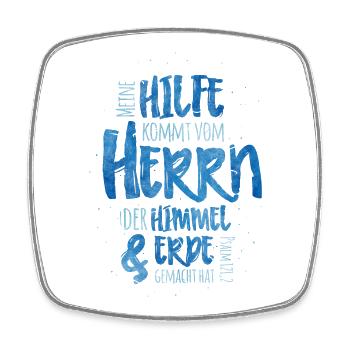 Meine Hilfe Kommt Vom Herrn - Viereckiger Kühlschrankmagnet - Weiß - Vorne