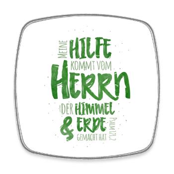 Meine Hilfe Kommt Vom Herrn - Viereckiger Kühlschrankmagnet - Weiß - Vorne