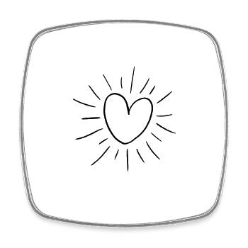 Sonnenherz Design – Love & Summer Vibes - Magnet carré - blanc - Devant