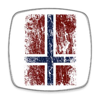 Norwegian flag upright (dark) - Square fridge magnet - white - Front