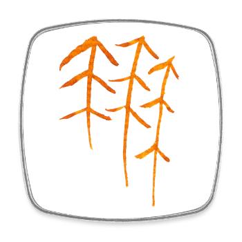 Runes de sapin / Symbole de la forêt - Magnet carré - blanc - Devant