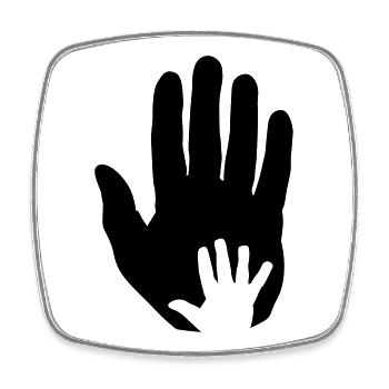 Baby Hand in Hand - Viereckiger Kühlschrankmagnet - Weiß - Vorne