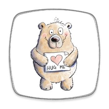 Hug Me Bär I Teddy Love - Magnet carré - blanc - Devant