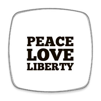 Peace Love Liberty - Square fridge magnet - white - Front
