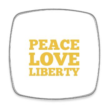 Peace Love Liberty - Square fridge magnet - white - Front
