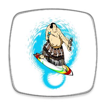 Surfeur de sumo - Magnet carré - blanc - Devant