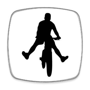 Motif rétro abstrait sur t-shirt de vélo - Magnet carré - blanc - Devant