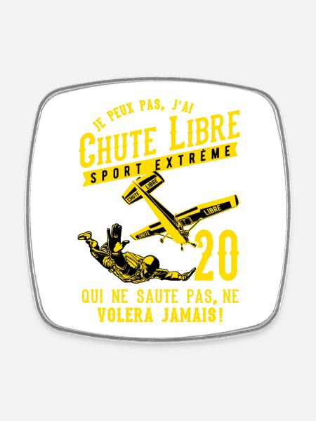 Chute Libre Sport Extrême 2020 - Magnet carré - blanc