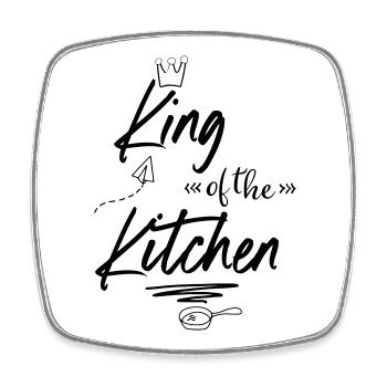 King of the Kitchen - Square fridge magnet - white - Front