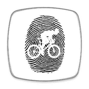 Cyclists - Square fridge magnet - white - Front