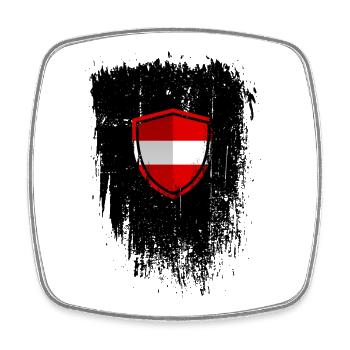 Bouclier du drapeau autrichien Grunge - Magnet carré - blanc - Devant