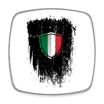 Distressed Italian Flag Shield - Square fridge magnet - white - Front