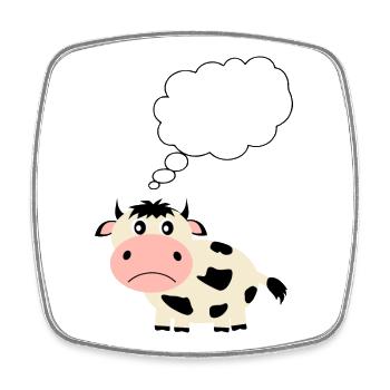 Kuh Kühe Rind Rinder cow Tiere Landwirt Bauern - Viereckiger Kühlschrankmagnet - Weiß - Vorne