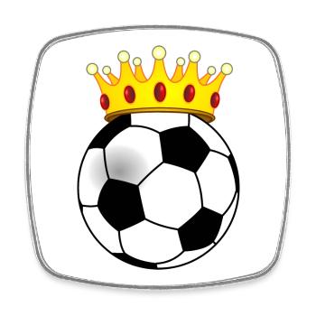 Football with crown for king or queen - Square fridge magnet - white - Front